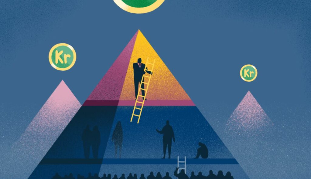 Illustrasjon pyramidespill.