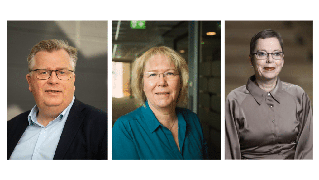 Profilbilder av Atle Hamar, Bente &Oslash;verli og Mari Velsand.